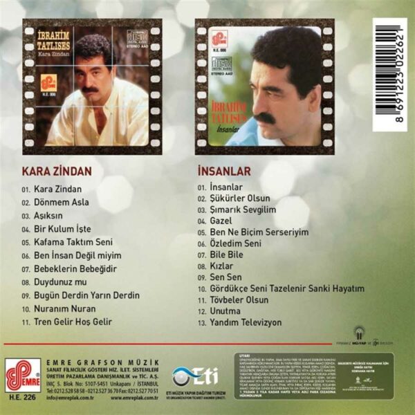 Ibrahim Tatlises 2x CD tuerkisch Kara Zindan Insanlar 2