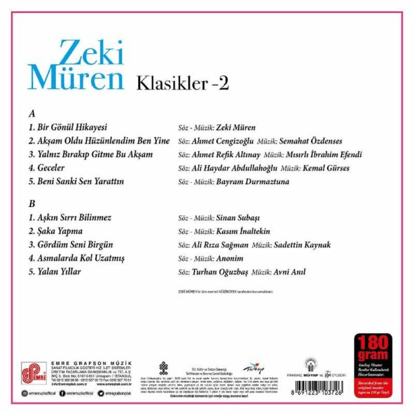 Zeki Mueren Klasikler 2 tuerkische Schallplatte 2