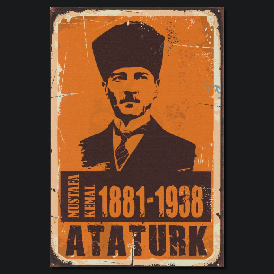 Atatürk Resmi Ahsap Poster Ahsap Resim 1881-1938