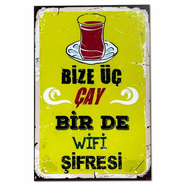 Ahsap Duvar Yazisi Bize Üc Cay Ahsap Poster