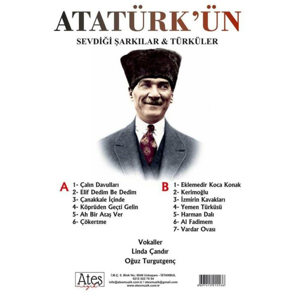 Atatürk'ün Sevdigi Sarkilar ve Türküler Türkce Nostalji Plak - Görsel 2